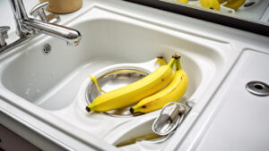 Bananen in der Küchenspüle